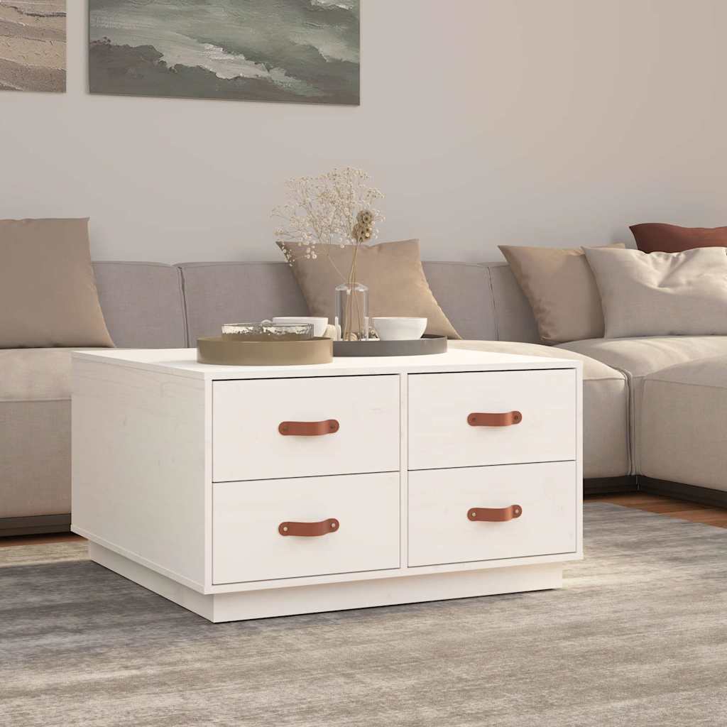 Coffee Table 80X80X45 Cm Solid Wood Pine Black Honey Brown White Natural Grey 80