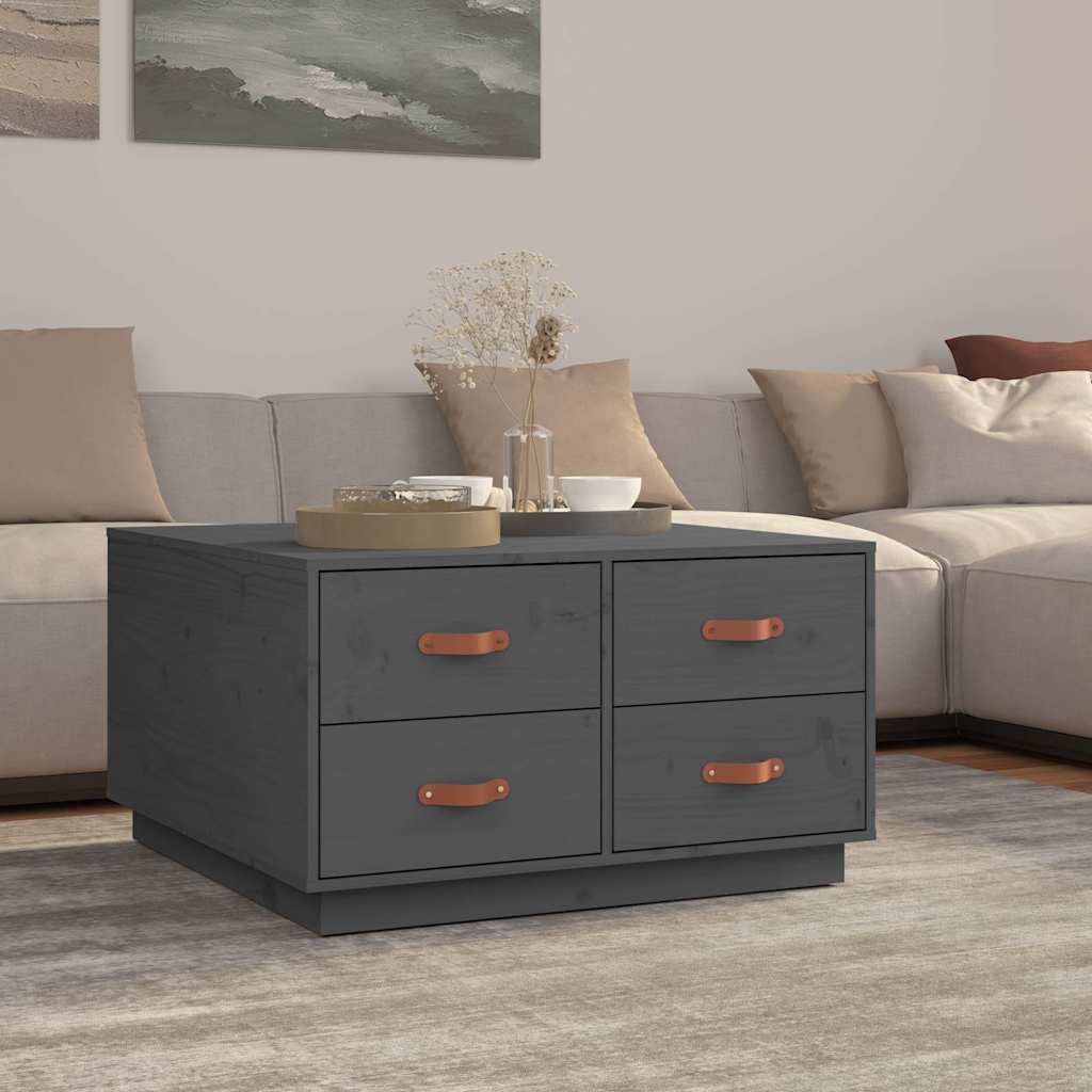 Coffee Table 80X80X45 Cm Solid Wood Pine Black Honey Brown White Natural Grey 80