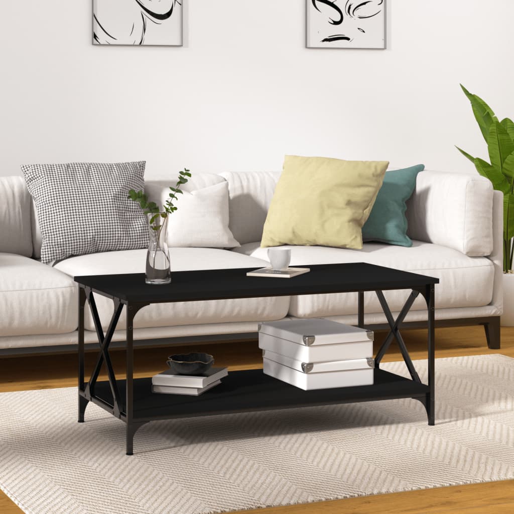 Coffee Table 100X50X45 Cm Engineered Wood And Iron