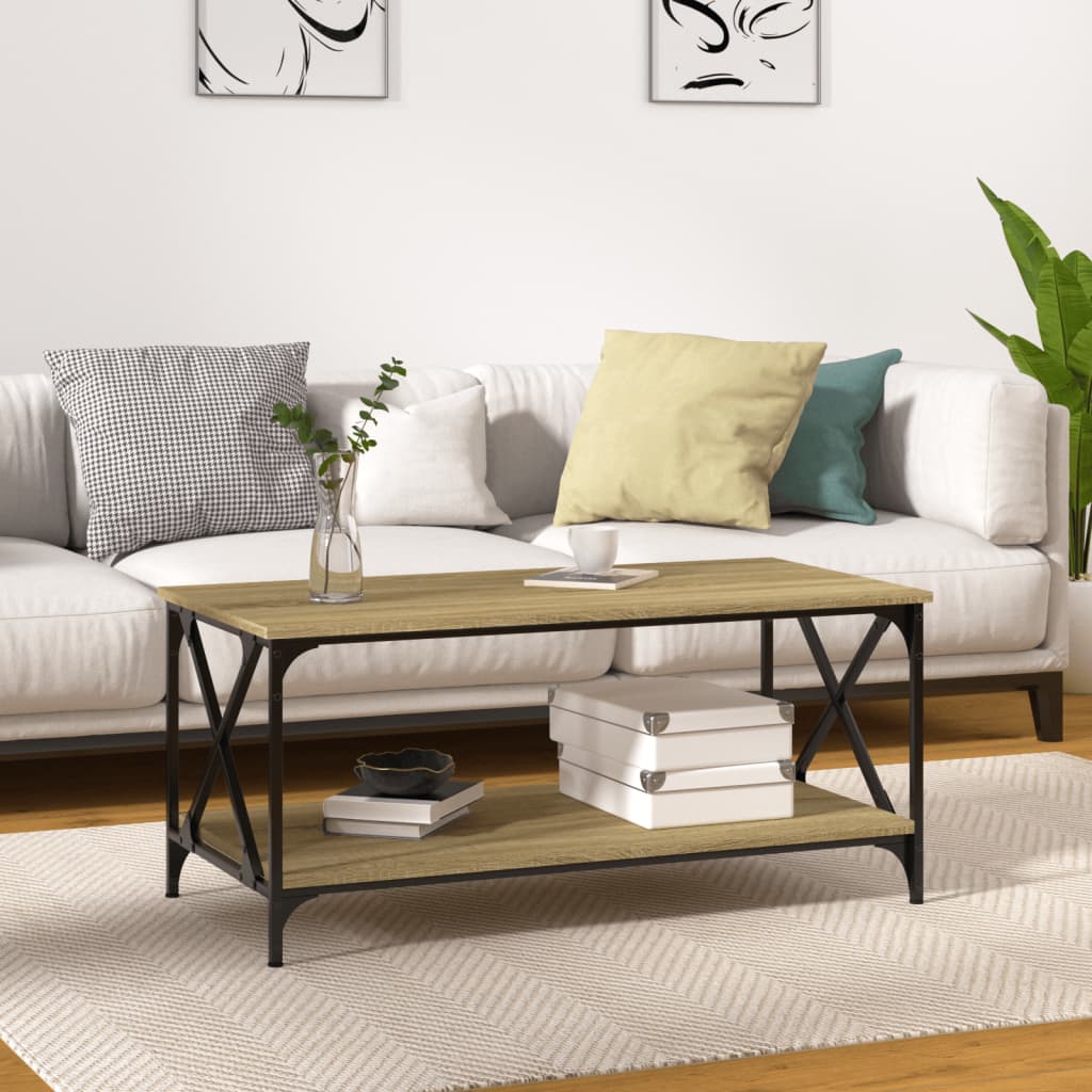 Coffee Table 100X50X45 Cm Engineered Wood And Iron