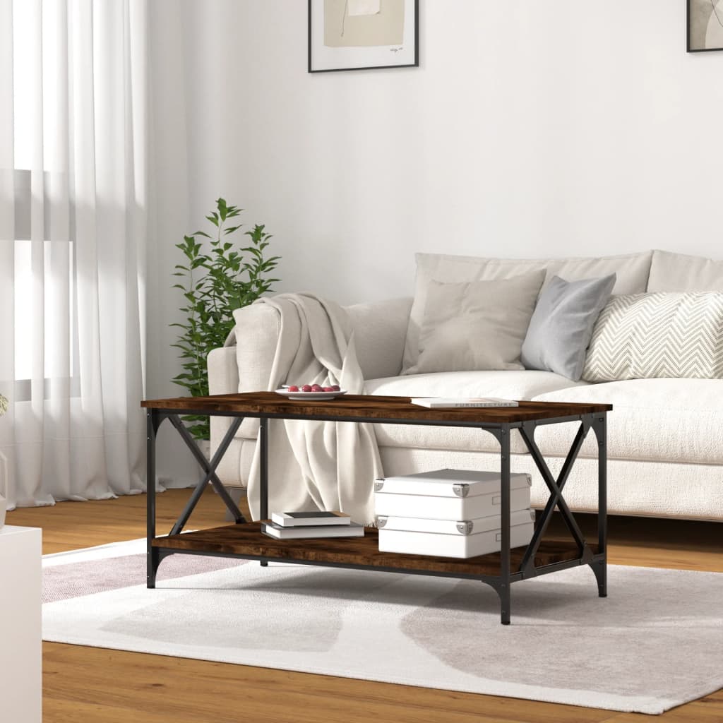Coffee Table 100X50X45 Cm Engineered Wood And Iron
