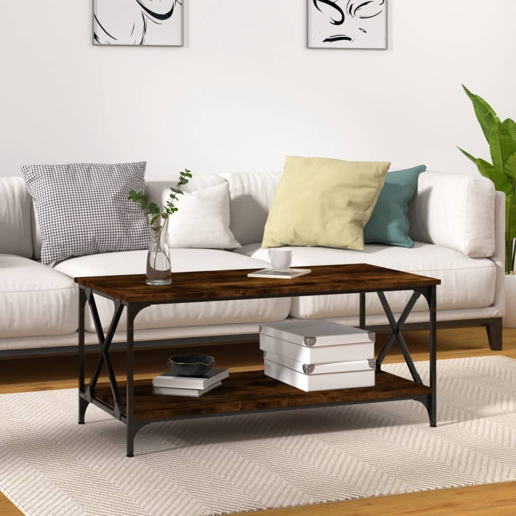 Coffee Table 100X50X45 Cm Engineered Wood And Iron