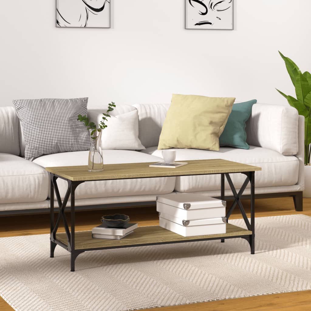 Coffee Table 100X50X45 Cm Engineered Wood And Iron