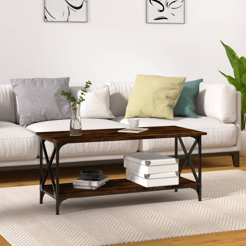 Coffee Table 100X50X45 Cm Engineered Wood And Iron
