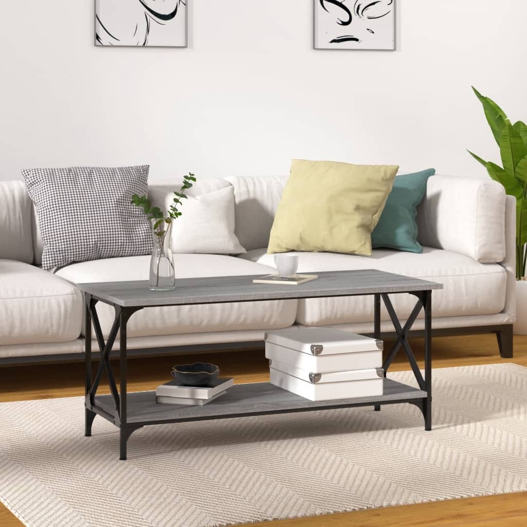 Coffee Table 100X50X45 Cm Engineered Wood And Iron
