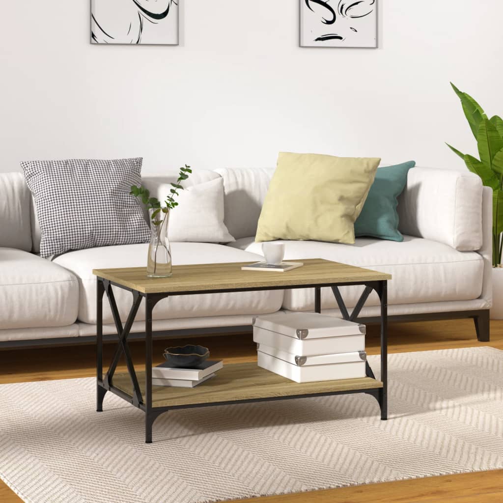 Coffee Table 100X50X45 Cm Engineered Wood And Iron