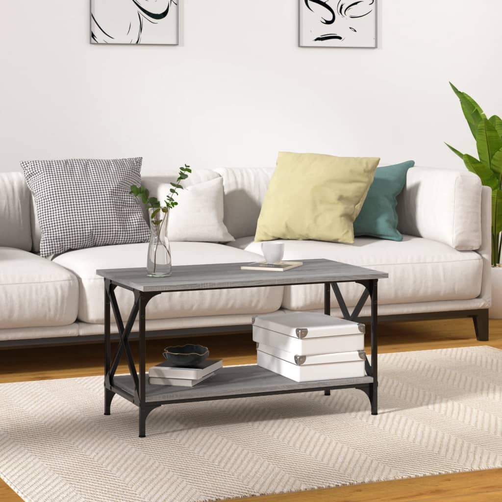 Coffee Table 100X50X45 Cm Engineered Wood And Iron