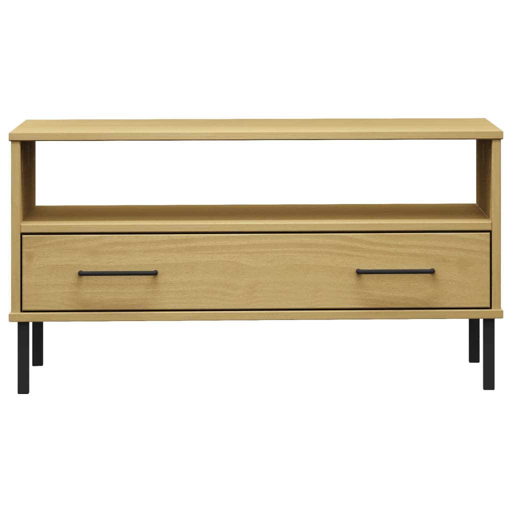 Coffee Table Metal Legs 85X50X45Cm Solid Wood Oslo brown grey white plastic 85 c