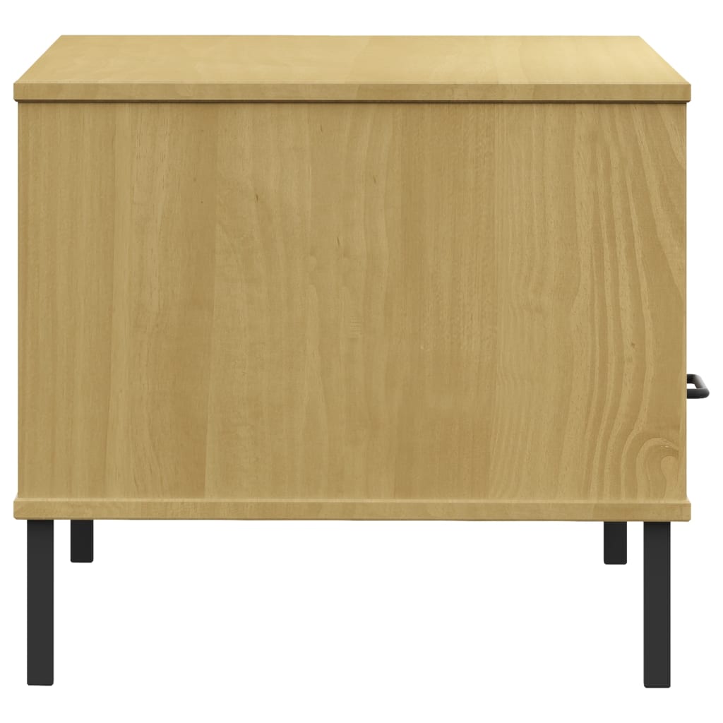 Coffee Table Metal Legs 85X50X45Cm Solid Wood Oslo brown grey white plastic 85 c