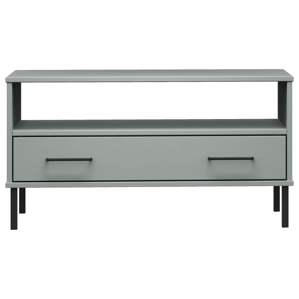 Coffee Table With Metal Legs 85X50X45Cm Solid Wood Oslo - Model 351033