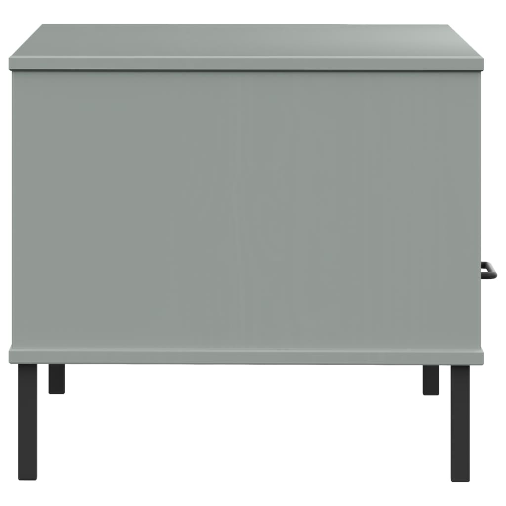 Coffee Table With Metal Legs 85X50X45Cm Solid Wood Oslo - Model 351033