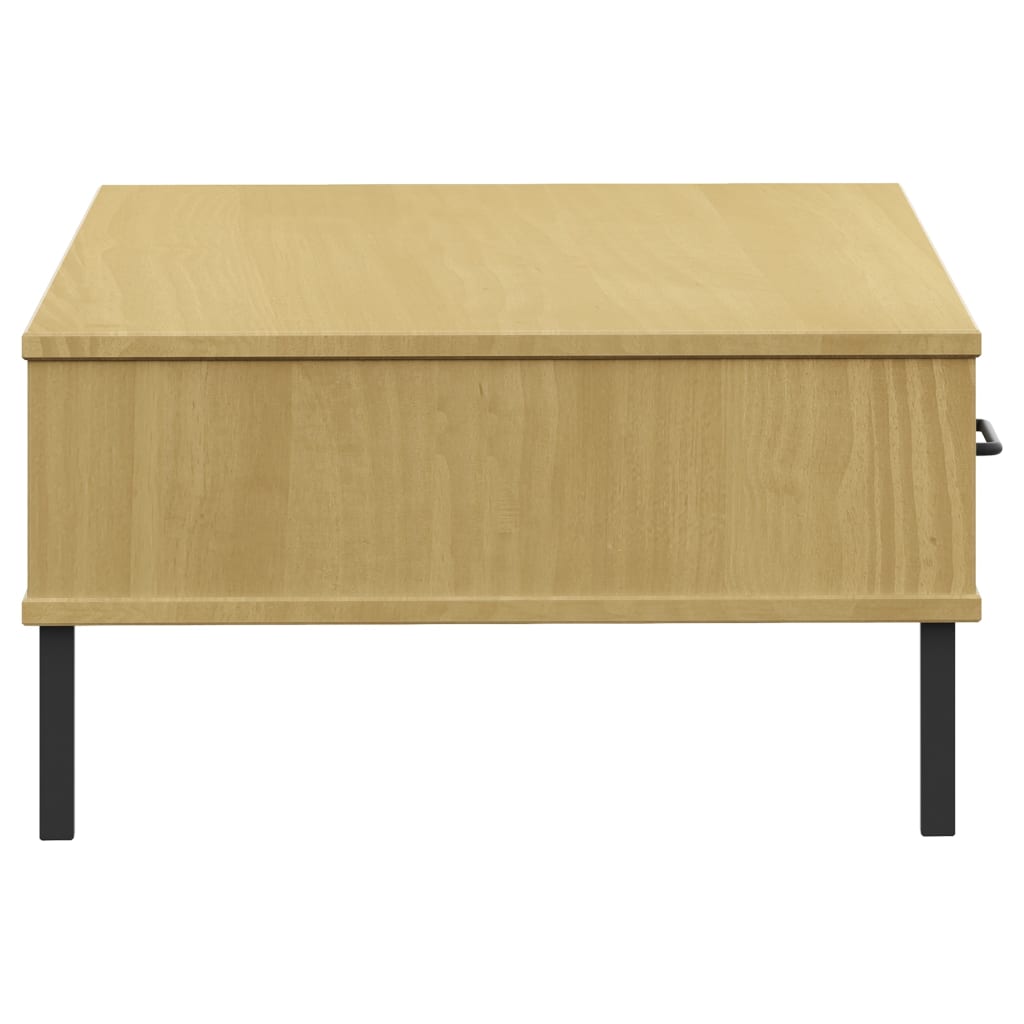 Coffee Table Solid Pine Wood Oslo White Drawer Storage Modern Living brown grey