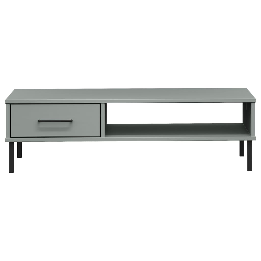 Coffee Table Solid Pine Wood Oslo White Drawer Storage Modern Living brown grey