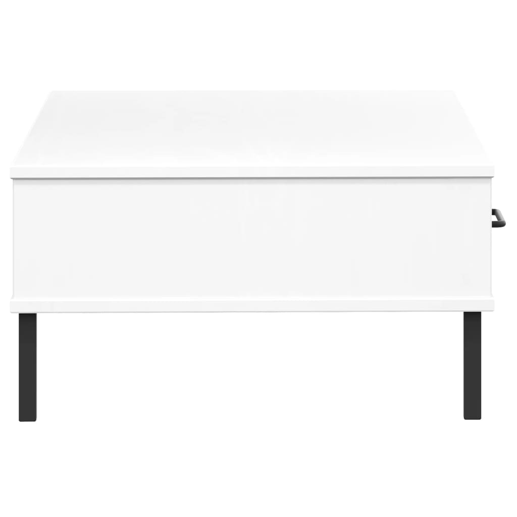 Coffee Table With Metal Legs Solid Wood Pine Oslo