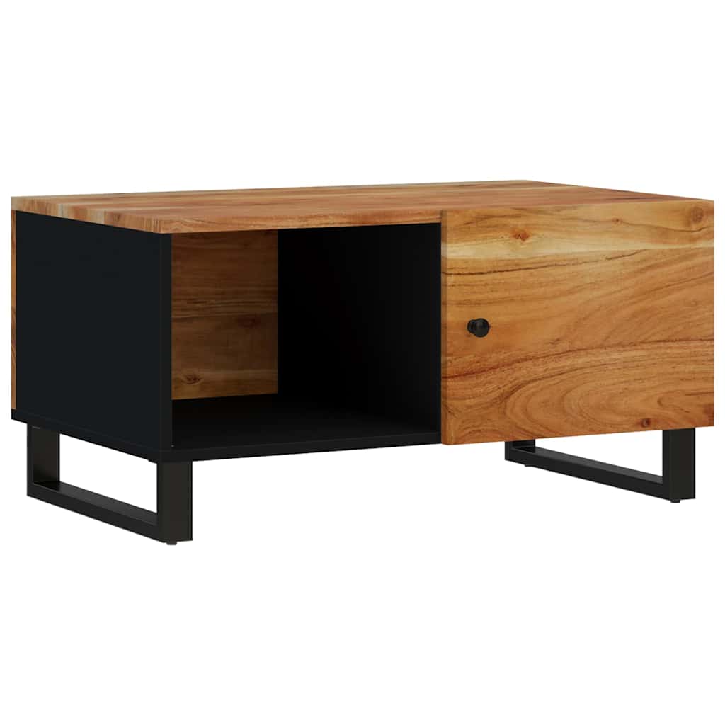 Coffee Table 80X50X40 Cm Solid Wood Acacia&Engineered multicolour brown metal 80
