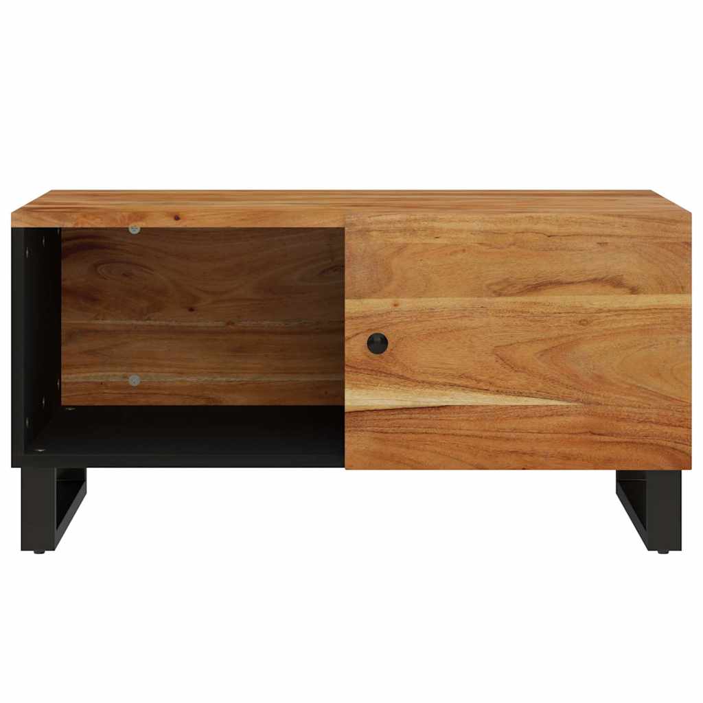 Coffee Table 80X50X40 Cm Solid Wood Acacia&Engineered multicolour brown metal 80