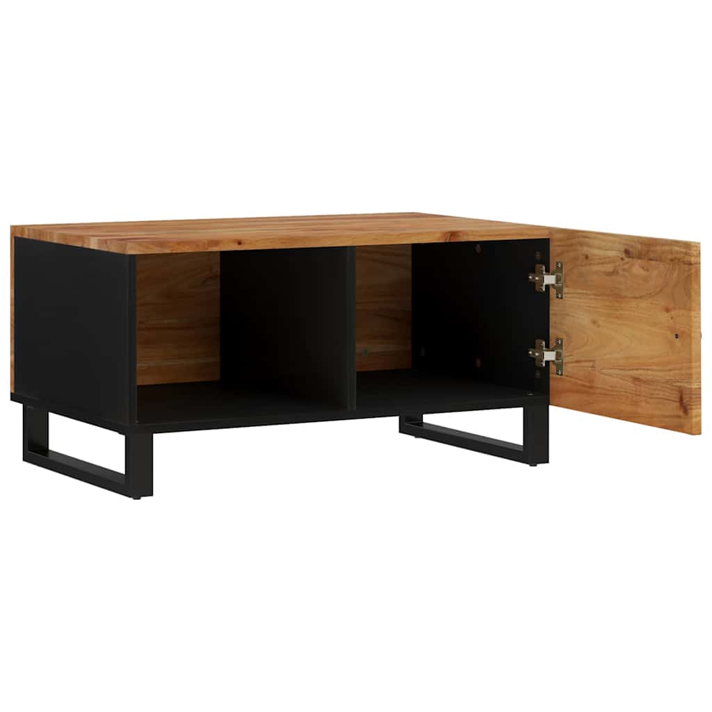 Coffee Table 80X50X40 Cm Solid Wood Acacia&Engineered multicolour brown metal 80