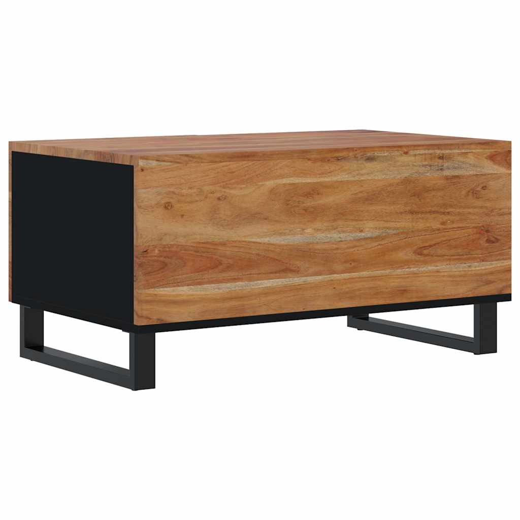 Coffee Table 80X50X40 Cm Solid Wood Acacia&Engineered multicolour brown metal 80