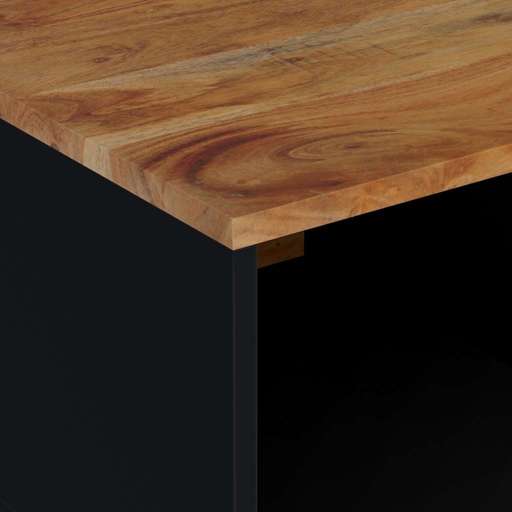 Coffee Table 80X50X40 Cm Solid Wood Acacia&Engineered multicolour brown metal 80