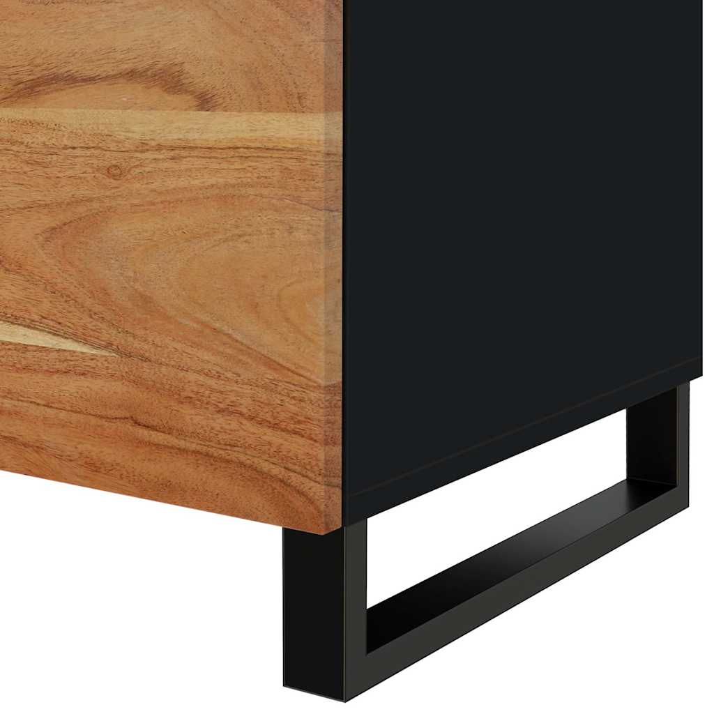 Coffee Table 80X50X40 Cm Solid Wood Acacia&Engineered multicolour brown metal 80