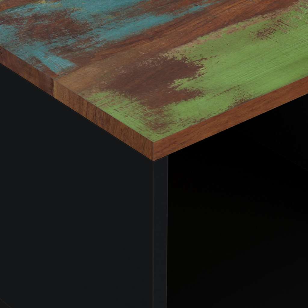 Coffee Table 80X50X40 Cm Solid Wood Acacia&Engineered Multicolour Brown Metal 80