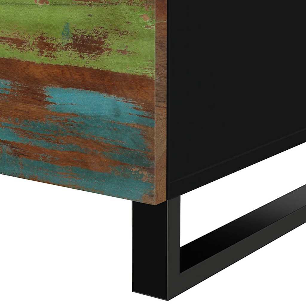 Coffee Table 80X50X40 Cm Solid Wood Acacia&Engineered Multicolour Brown Metal 80
