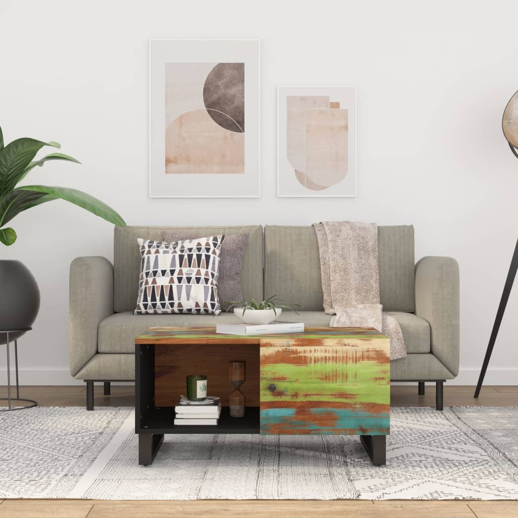 Coffee Table 80X50X40 Cm Solid Wood Acacia&Engineered Wood
