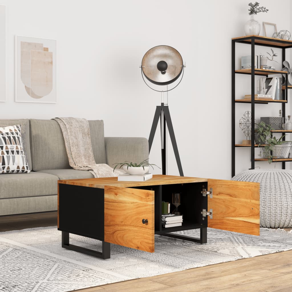 Coffee Table 80X50X40 Cm Solid Wood Acacia&Engineered Wood