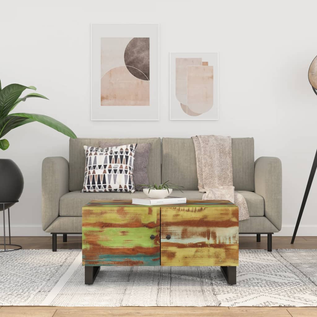 Coffee Table 80X50X40 Cm Solid Wood Acacia&Engineered Wood