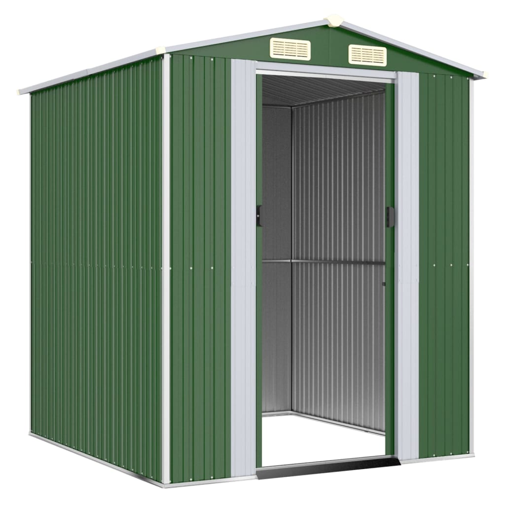 Garden Shed Green Galvanised Steel