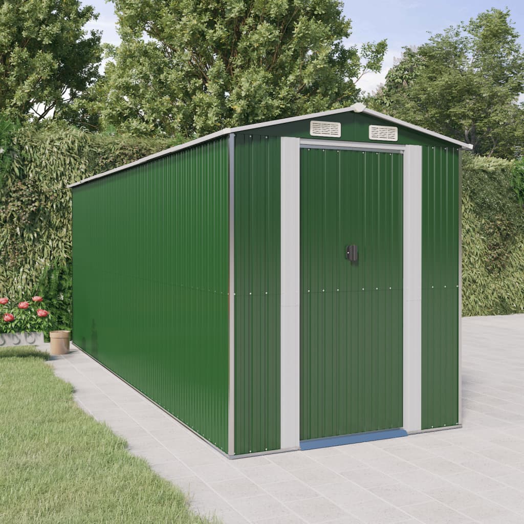 Garden Shed Green Galvanised Steel