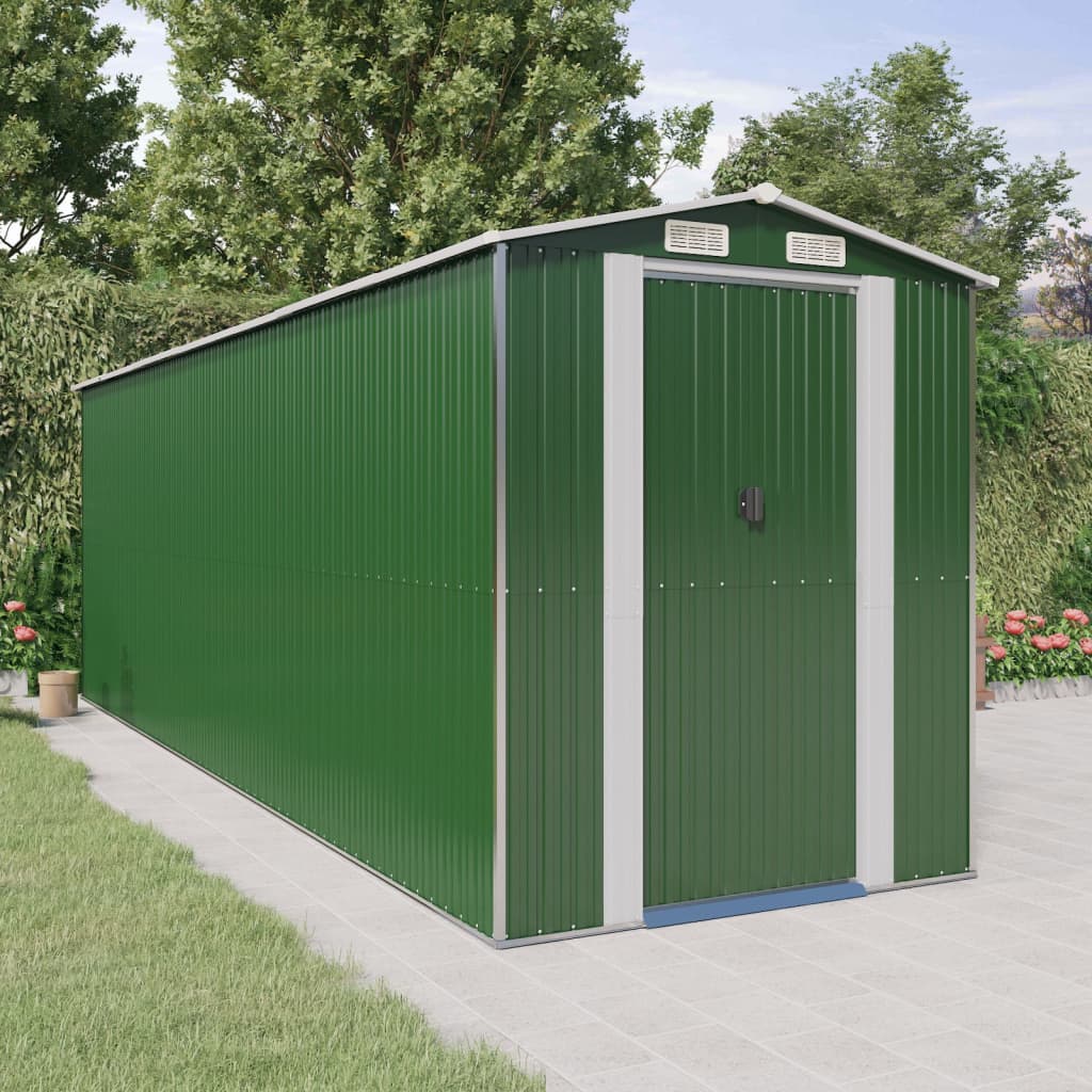 Garden Shed Green Galvanised Steel