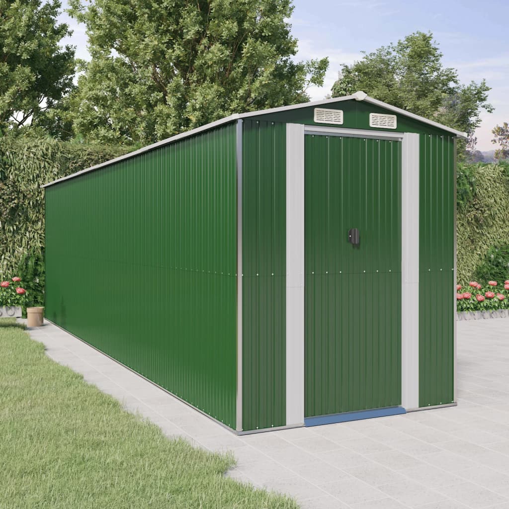Garden Shed Green Galvanised Steel