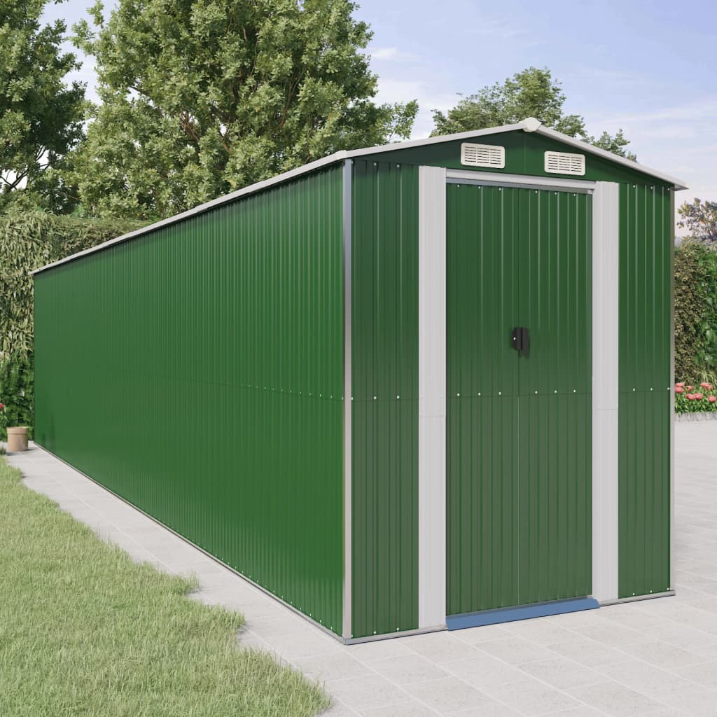 Garden Shed Green Galvanised Steel