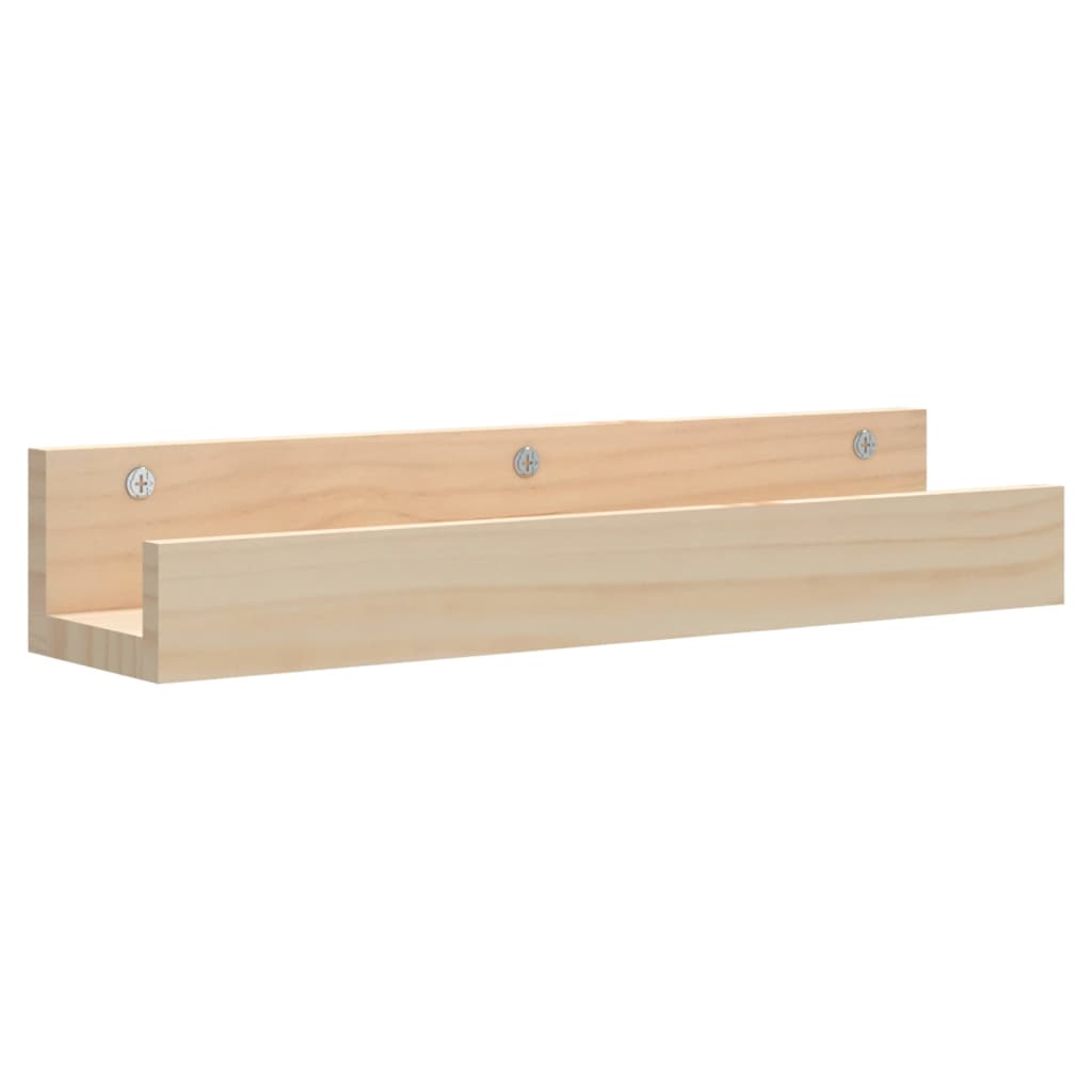 Wall Shelves 2 Pcs Solid Wood Pine