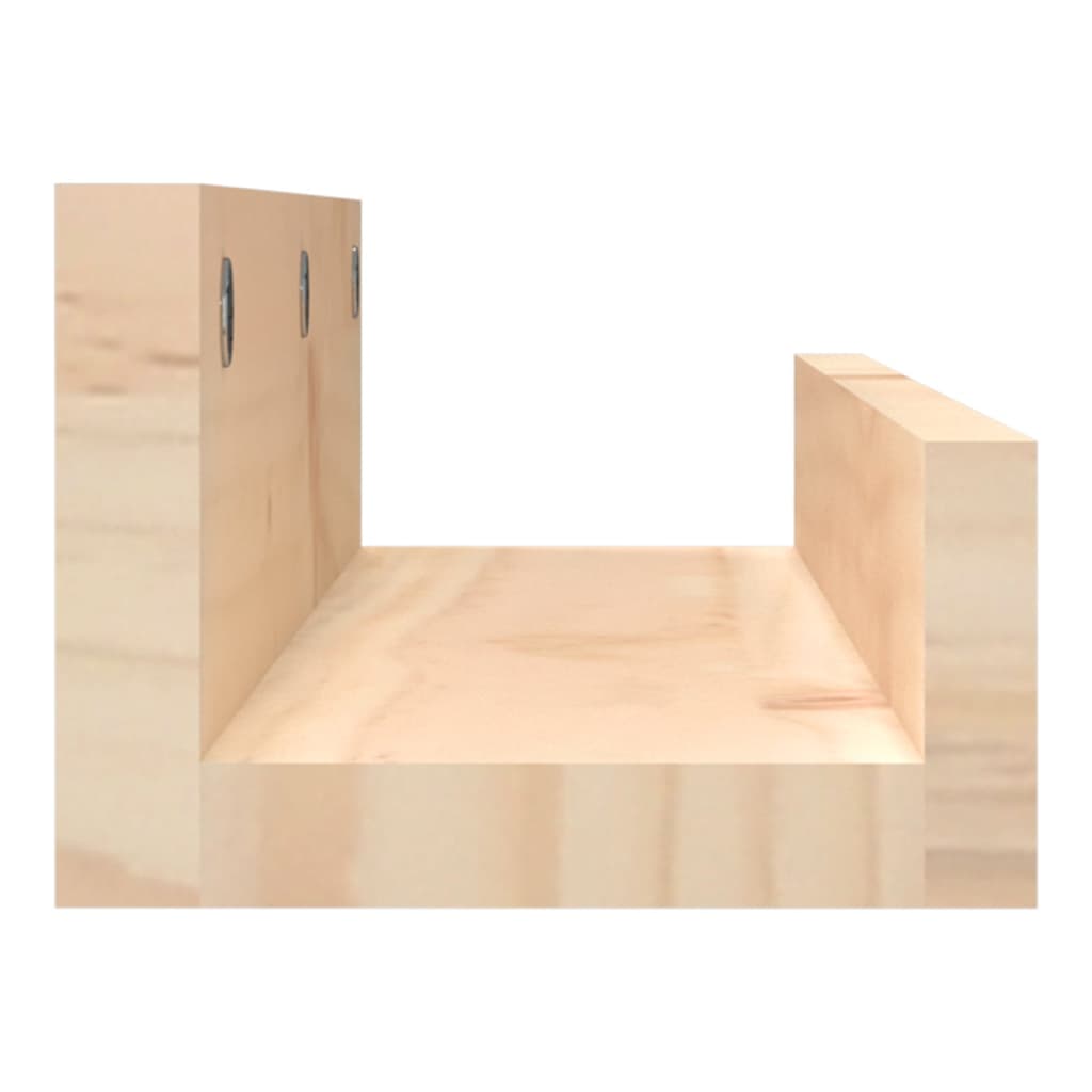 Wall Shelves 2 Pcs Solid Wood Pine