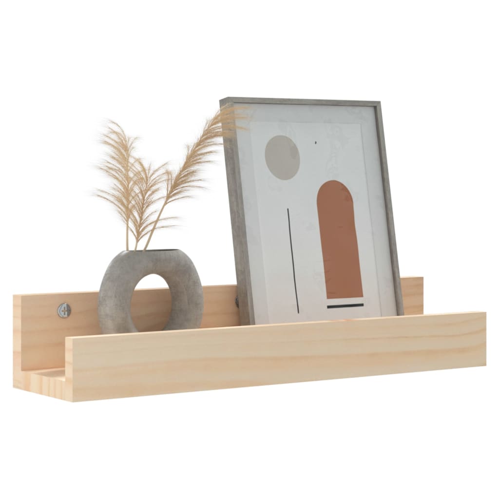 Wall Shelves 2 Pcs Solid Wood Pine