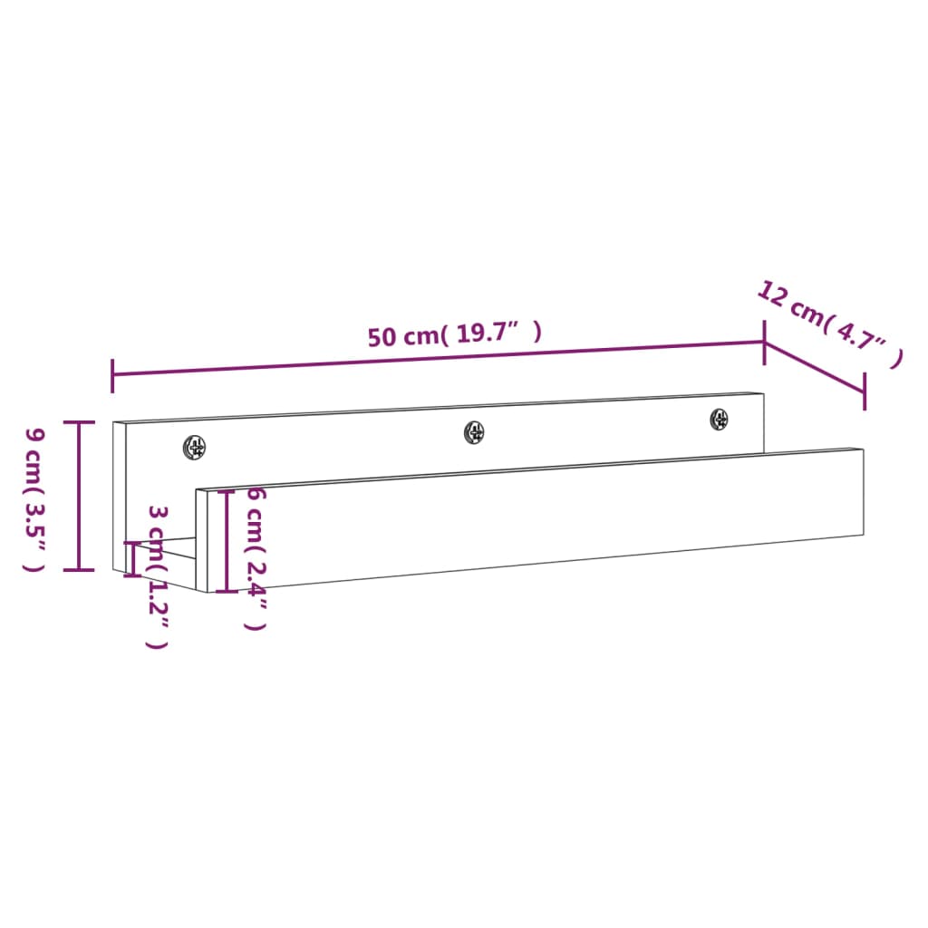 Wall Shelves 2 Pcs Solid Wood Pine