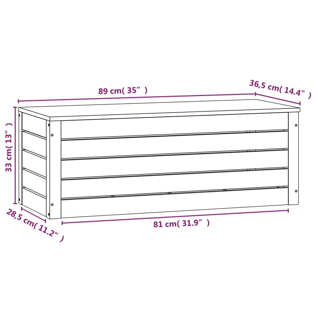 Storage Box Solid Wood Pine