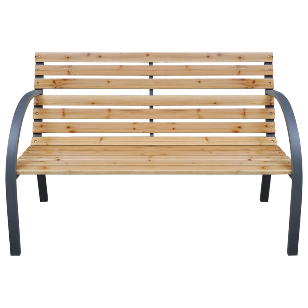 Outdoor Bench Solid Fir Wood Garden Patio Park Seat Rustic Wooden Furniture grey