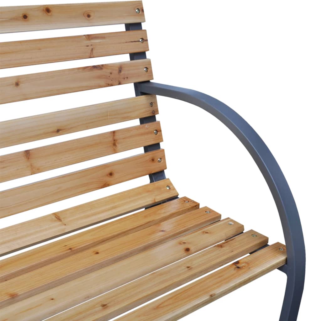 Outdoor Bench Solid Fir Wood Garden Patio Park Seat Rustic Wooden Furniture grey