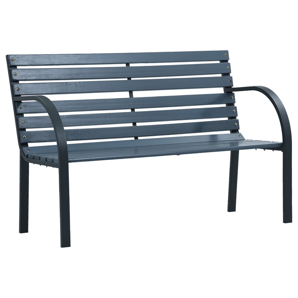 Outdoor Bench Solid Fir Wood Garden Patio Park Seat Rustic Wooden Furniture grey