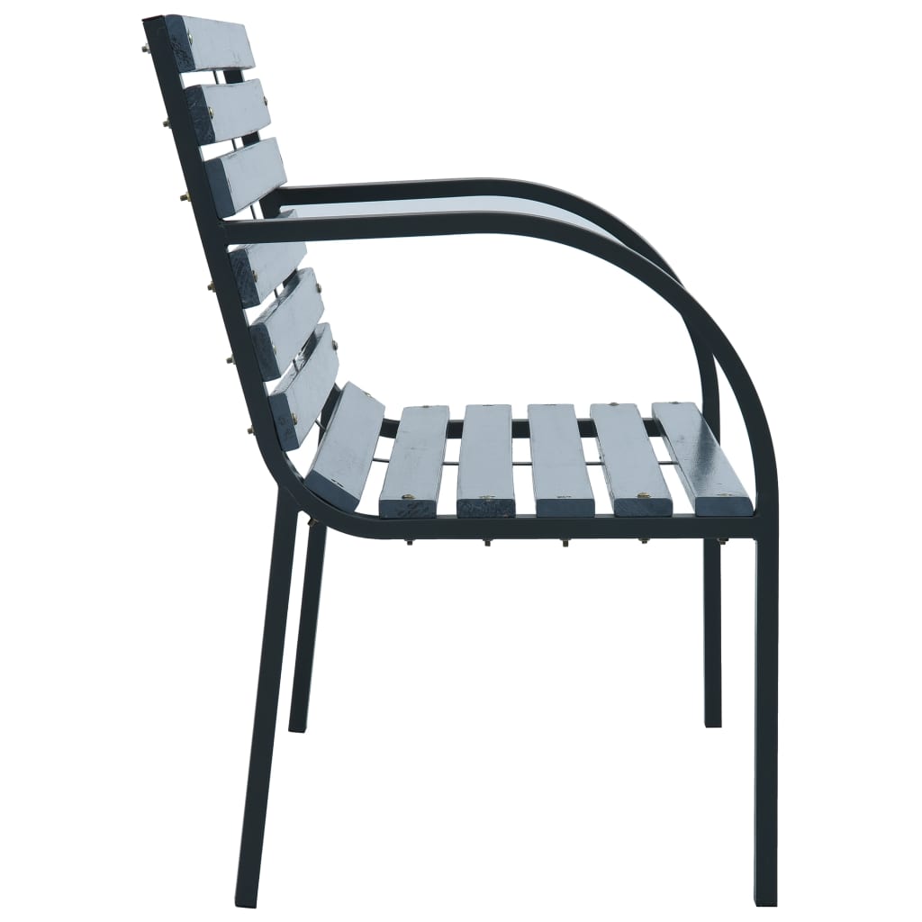 Outdoor Bench Solid Fir Wood Garden Patio Park Seat Rustic Wooden Furniture grey