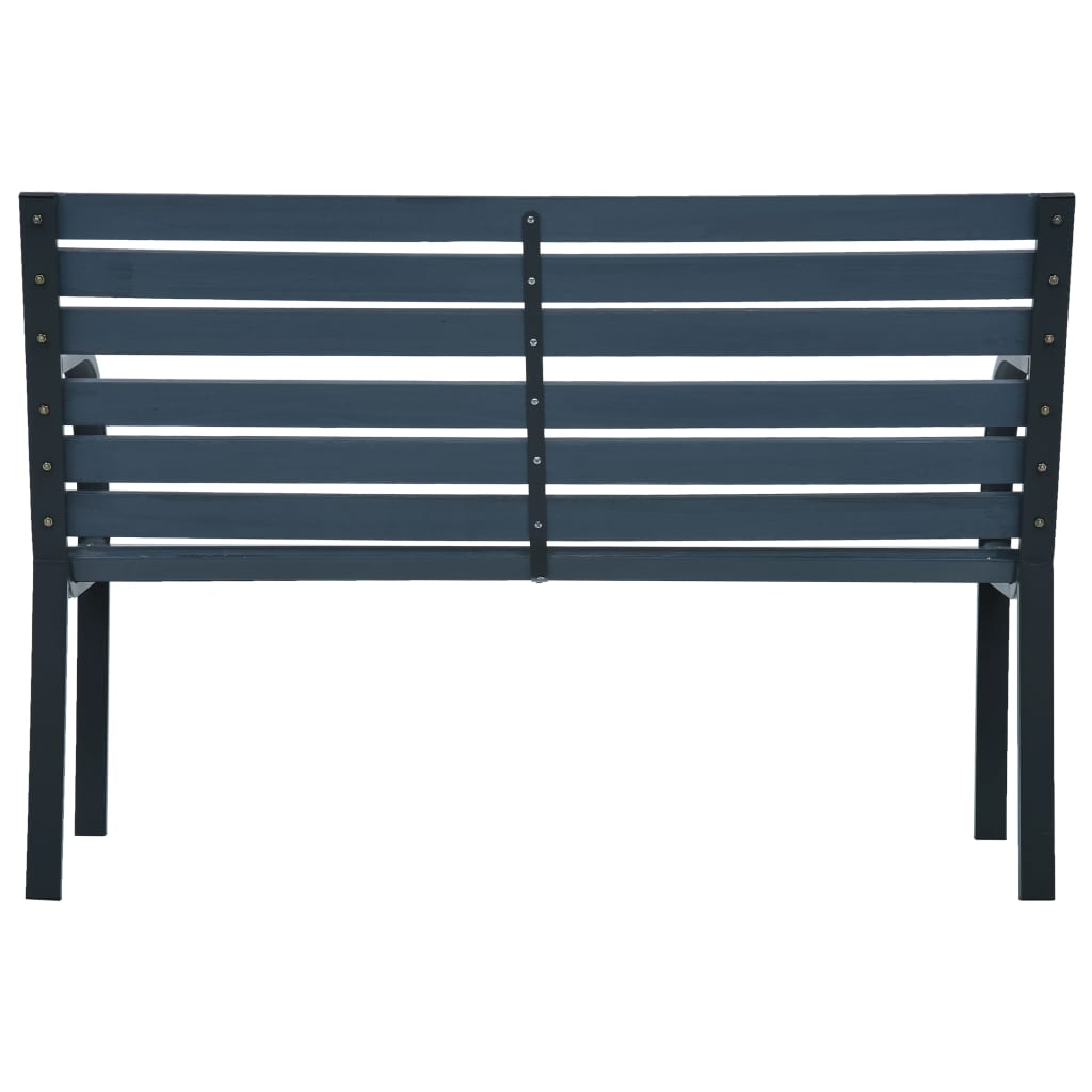 Outdoor Bench Solid Fir Wood Garden Patio Park Seat Rustic Wooden Furniture grey