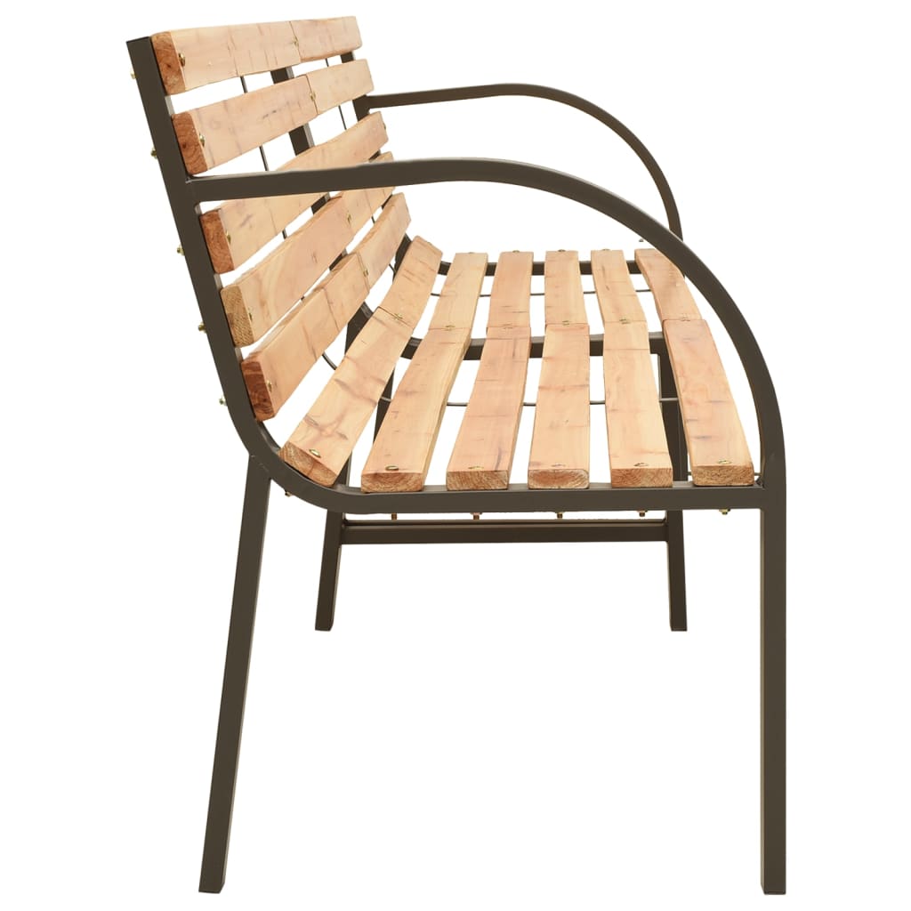 Outdoor Bench Solid Fir Wood Garden Patio Park Seat Rustic Wooden Furniture grey