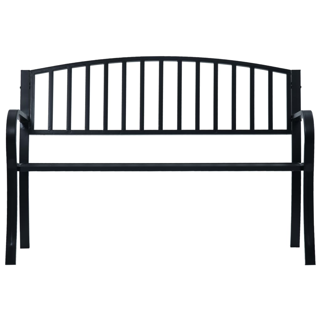 Outdoor Bench 120cm Steel Garden Patio Park Seat Weather Resistant Heavy Duty bl