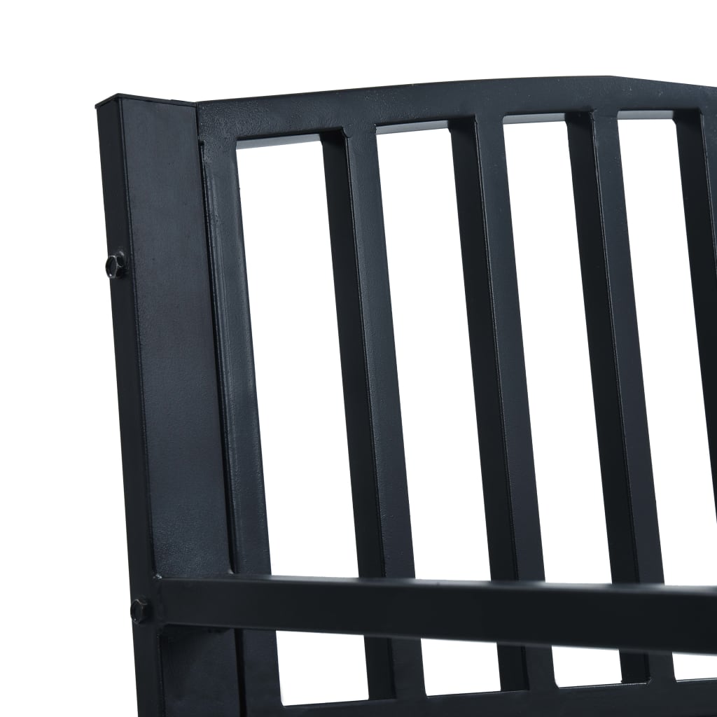 Outdoor Bench 120cm Steel Garden Patio Park Seat Weather Resistant Heavy Duty bl