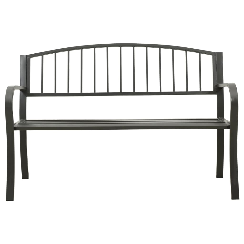 Outdoor Bench 120cm Steel Garden Patio Park Seat Weather Resistant Heavy Duty bl
