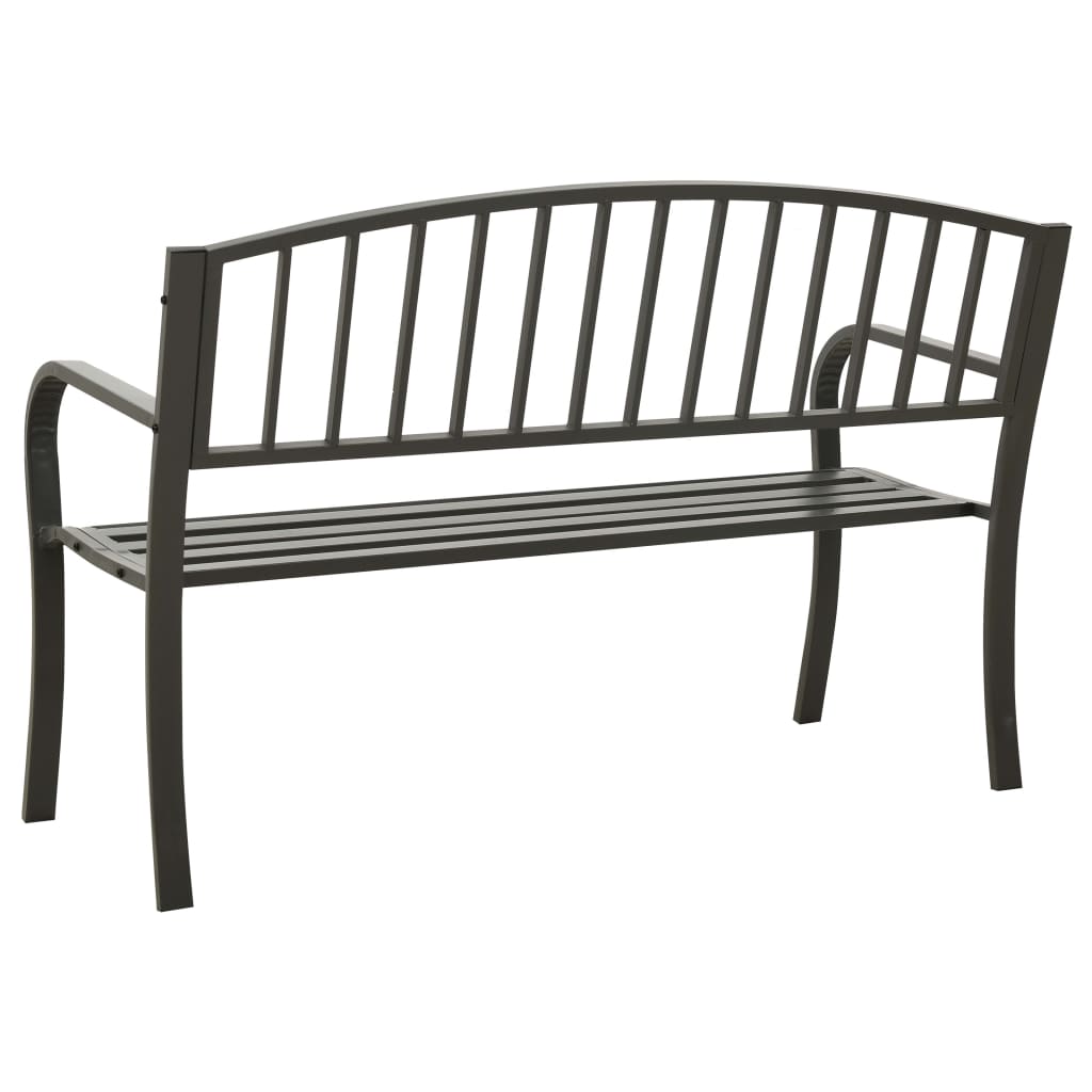 Outdoor Bench 120cm Steel Garden Patio Park Seat Weather Resistant Heavy Duty bl
