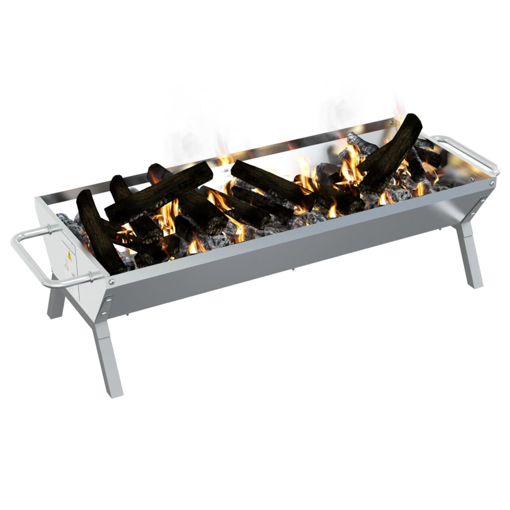 Bbq Tray Silver Stainless Steel